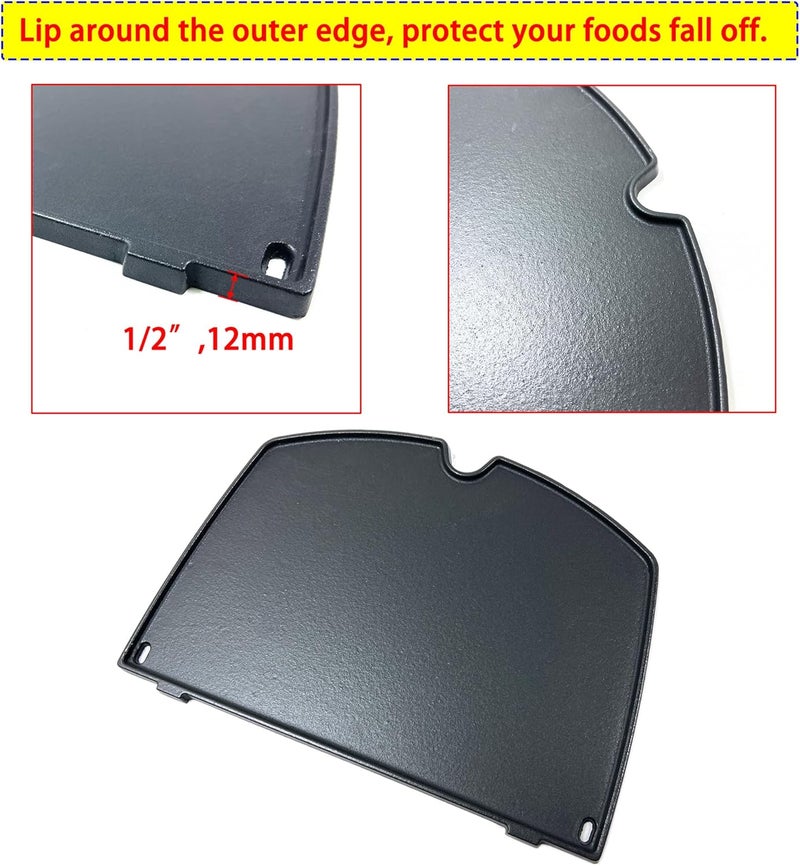 Direct Store DC137 6559 Cast Iron Cooking Griddle Replacement for Weber Q200 Q220 Q240 Q260 Q2000 Q2200 Q2400 Series, Gas Grills Griddle Fits 396001 396002 394001 566014 566001 - Image 3